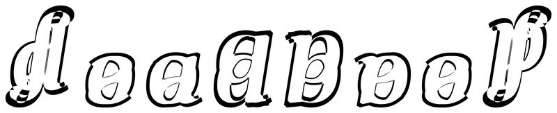 Ambigram for deadbeef in Caladea-bolditalic